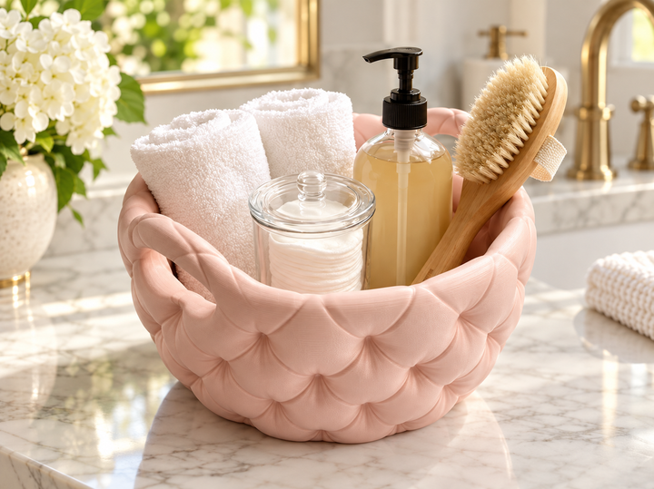 Cesta de baño con escamas 3D